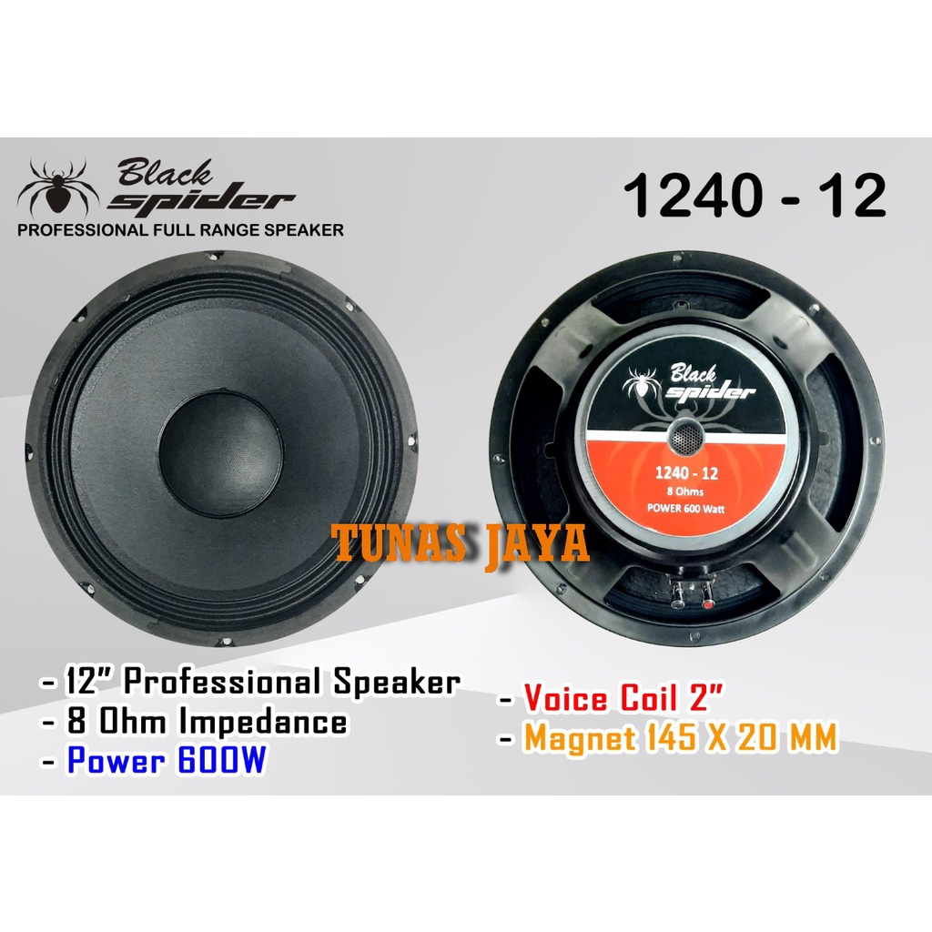 SPEAKER 12 INCH BLACKSPIDER BS 1240-12 - BLACKSPIDER BS1240-12