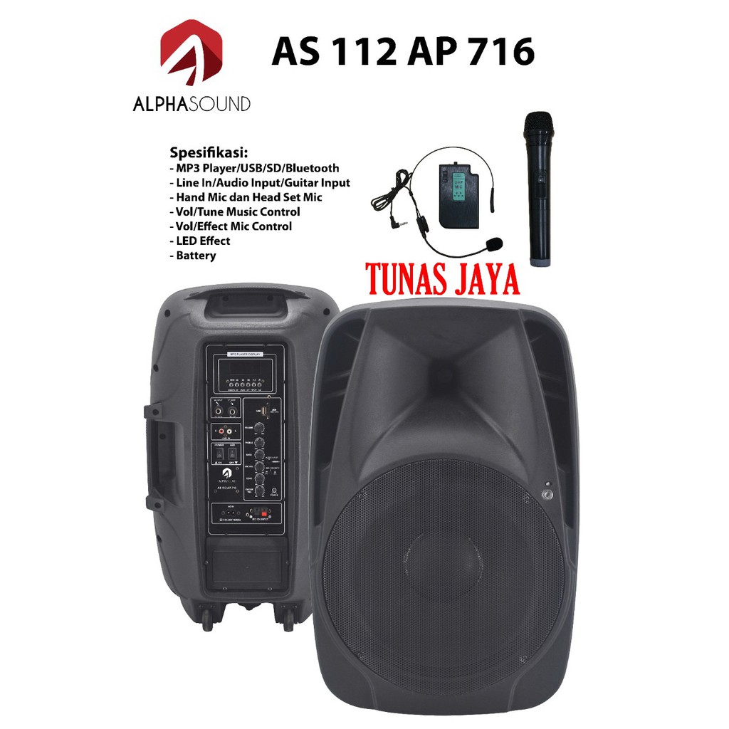 Speaker portabel  ALPHASOUND 12 inch as 112 ap 716