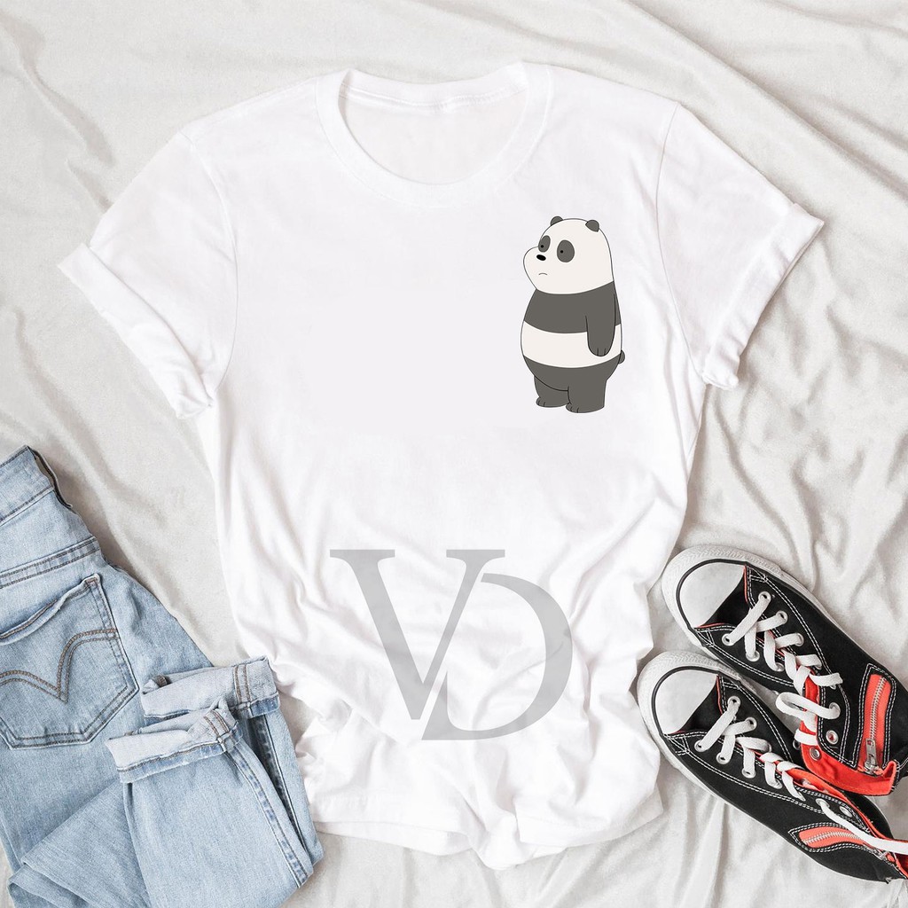 BAJU KAOS we bare bears / WBB panda / kaos lucu TEE V TEE WANITA PRIA LENGAN PENDEK / kaos korea