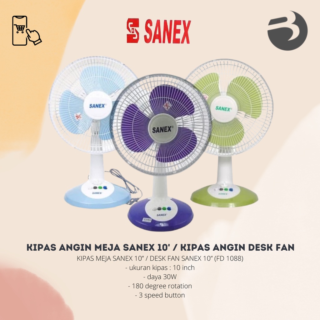 KIPAS ANGIN MEJA SANEX 10 INCH / KIPAS ANGIN DESK FAN SANEX 10 inch