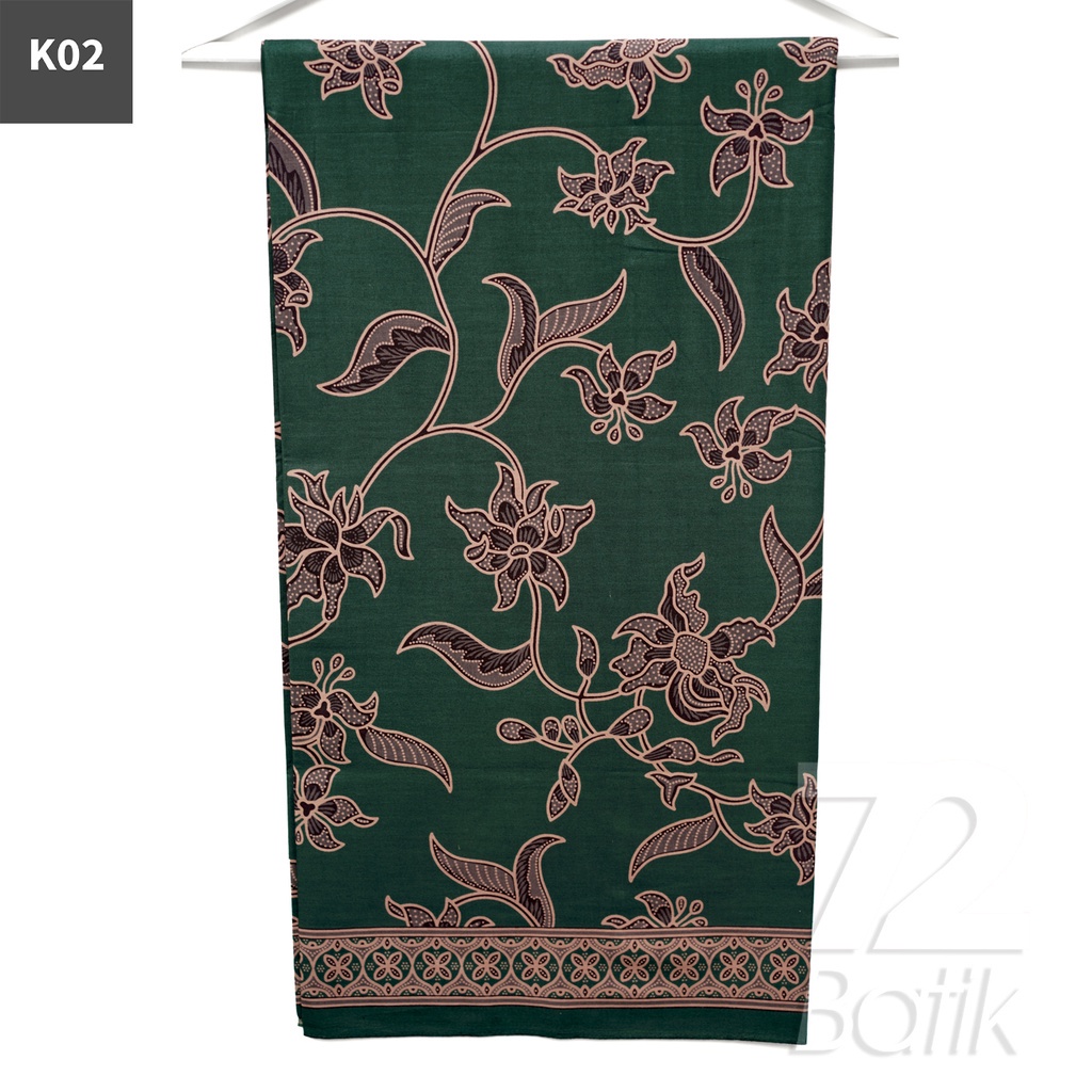 KAIN BATIK PREMIUM Bahan Katun Motif Kembang Mulyo Warna Hitam 721210 Cap 72 Jarik Jarit Samping Kebat Panjang Batik Katun Modern Premium Bahan Seragam Batik Pernikahan Kantor Keluarga Murah Kamen Jadi Batik Bali Lembaran