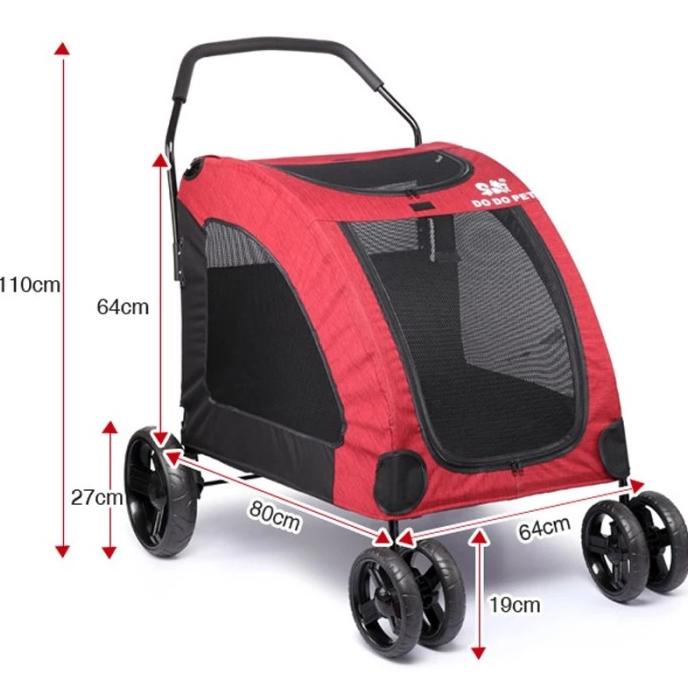 Jumbo Pet Stroller Kereta Dorong Anjing Besar Pet Travel Cargo