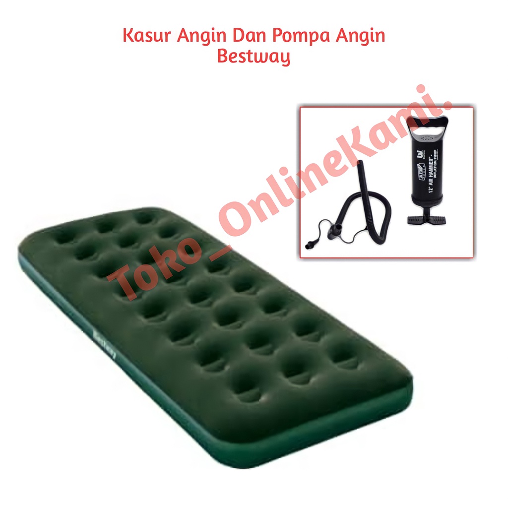 Kasur Angin 185X76X22 Cm Dan Pompa Bestway Comfort Quest Single/Kasur Angin/Pompa Angin/Kasur