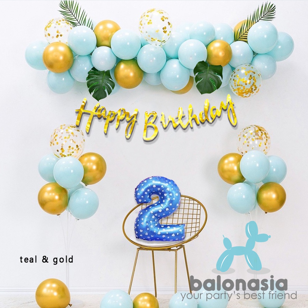 Jual Balon Dan Banner Dekorasi Ulang Tahun Anak Biru Shopee Indonesia