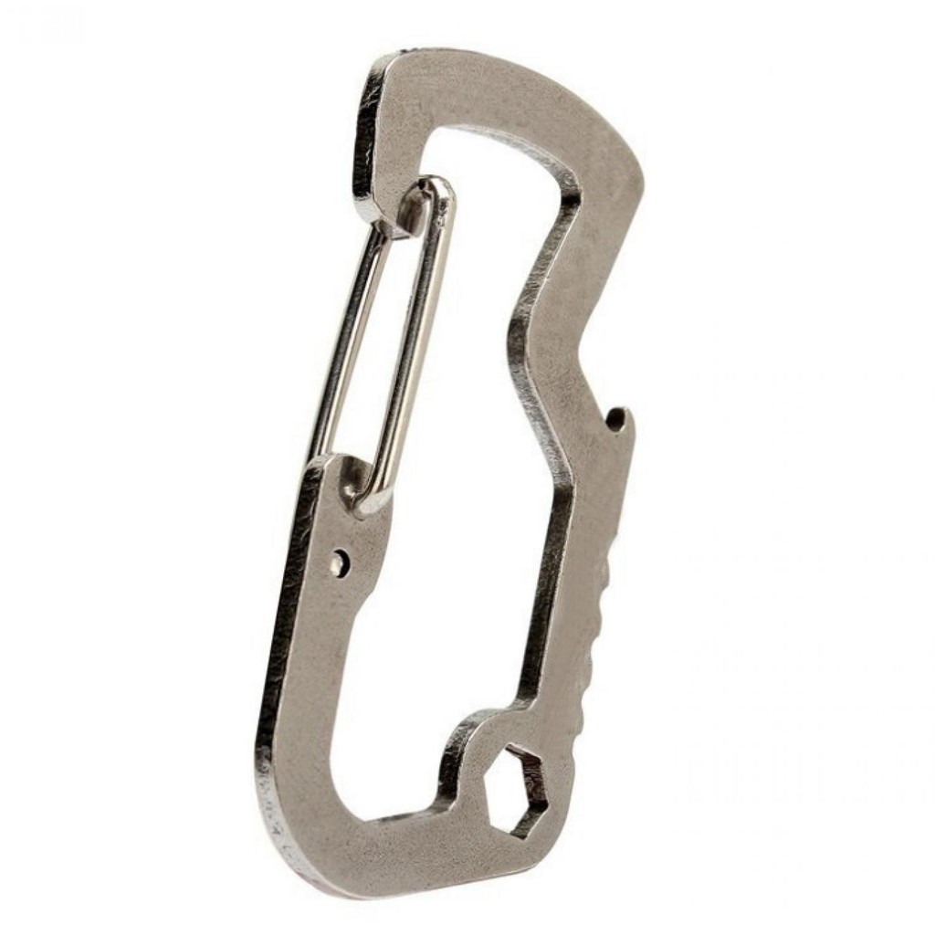 ersatile EDC Carabiner Stainless Steel with Bottle Opener - Silver