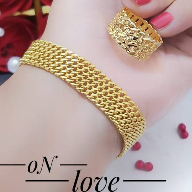 Gelang cincin lapis emas 24k 049