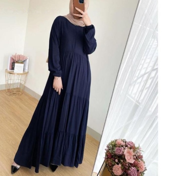 Gamis Syari Twill Polos Terbaru Rayon Kandel Super Premium Gamis Jumbo Busui Lengan Panjang Kerut Murah | Baju Muslim Wanita Kekinian 2022