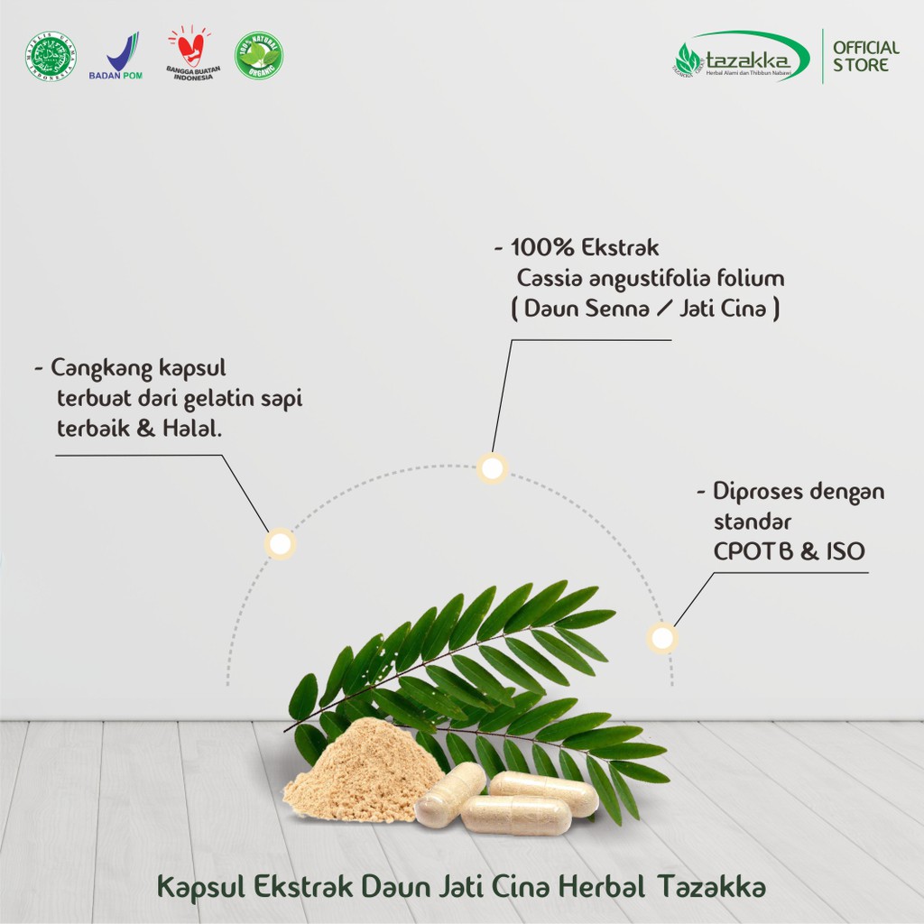 Kapsul Jati Cina | Pelangsing Herbal | obat diet | Herbal Penurun berat badan isi 60 Kapsul Tazakka