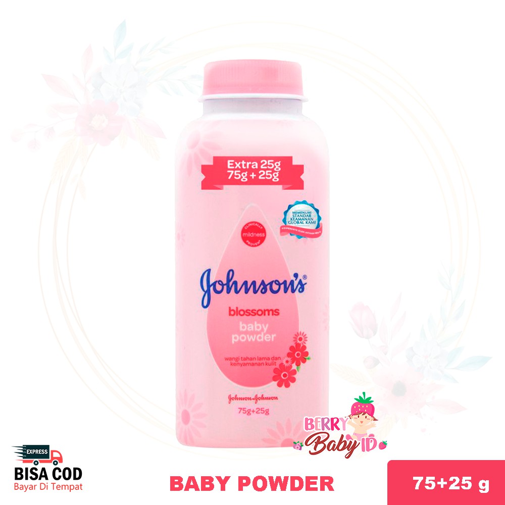 Johnson's Baby Powder Blossoms Bedak Tabur Bayi Floral 75 gr Johnsons Berry Mart