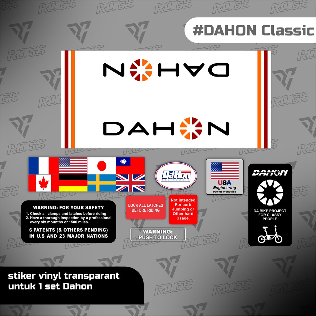 Stiker Dahon California Klasik Dahon dahon dabike vinyl putih restorasi