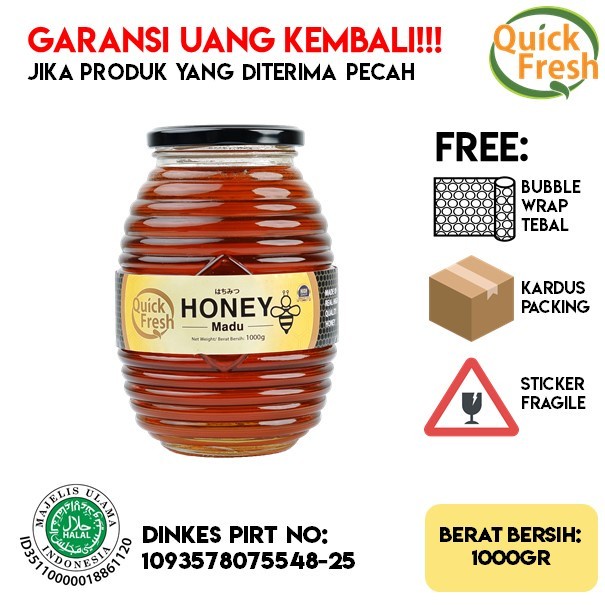 

✨COD✨ Quick Fresh Honey / Madu 1 kg (Jar)