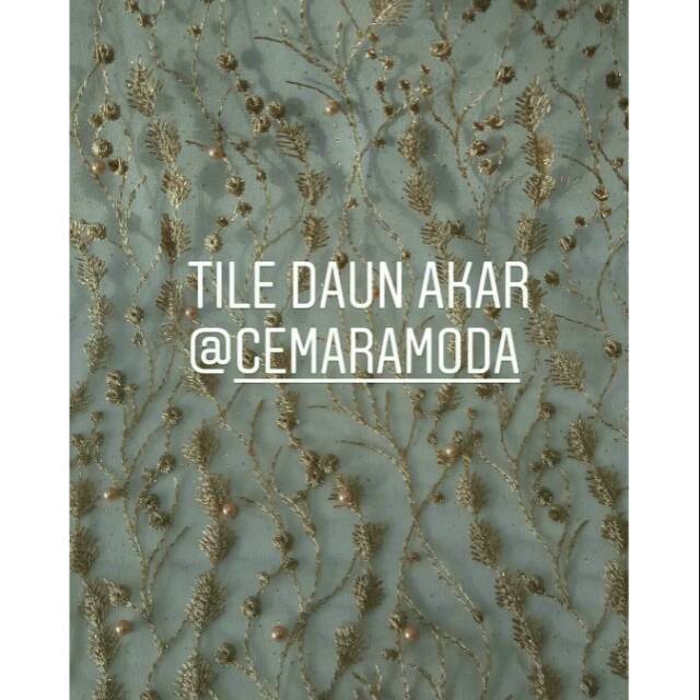 Tile akar / tile akar mutiara PER 0.5M / tile daun akar mutiara / kain kebaya evening dress wedding dress / kain bridesmaid