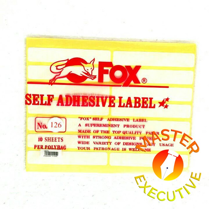 [Pak - 10 lembar] Fox Label Stiker 126 / Undangan / Nama / Self Adhesive Sticker