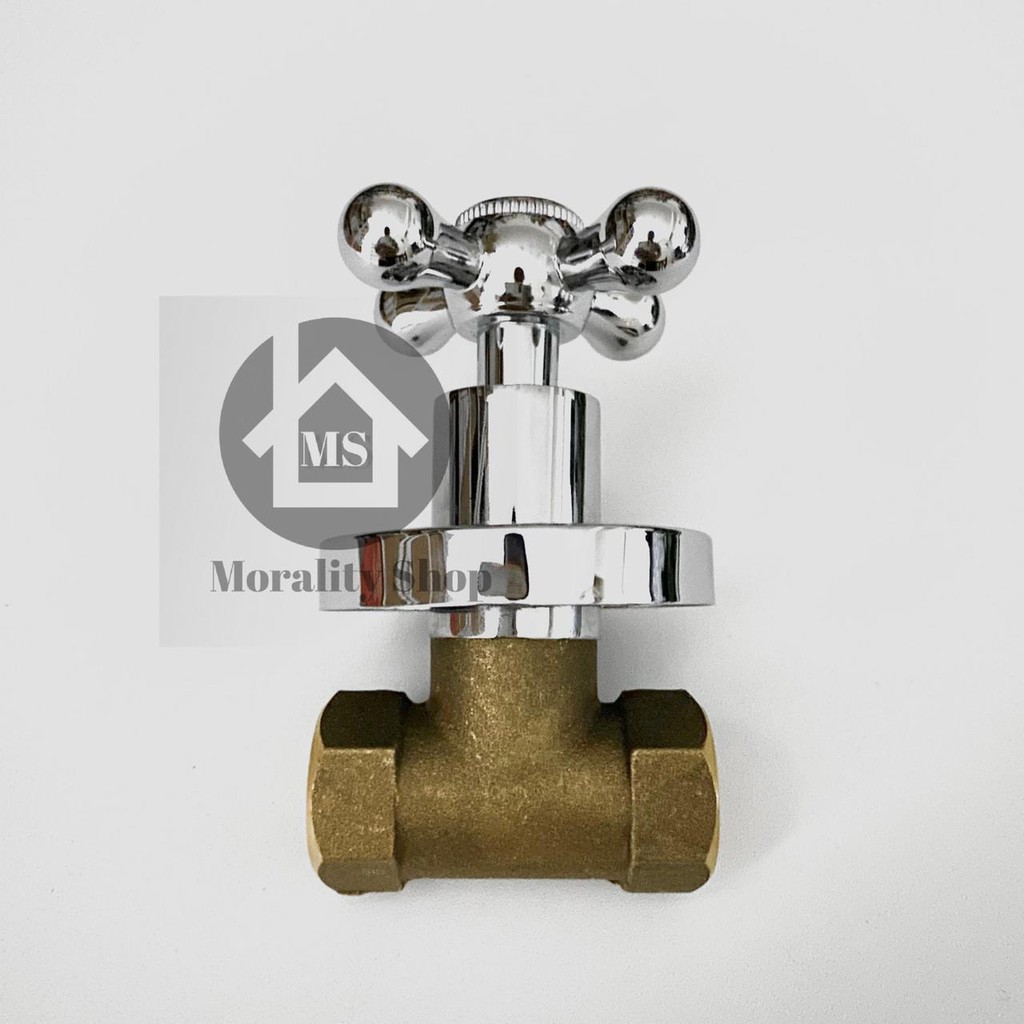 Stop Kran Shower Tanam Baling Karet Kuningan 6012 - Keran air tembok Valve Brass Baling L52