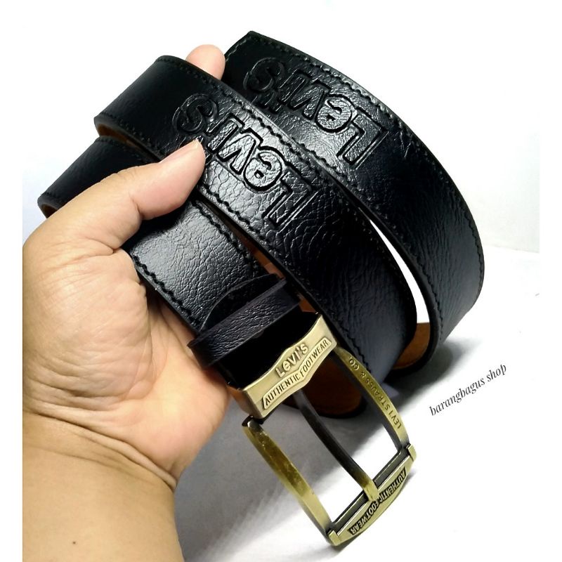 ikat pinggang belt gesper sabuk pria kulit jeruk l3v1s