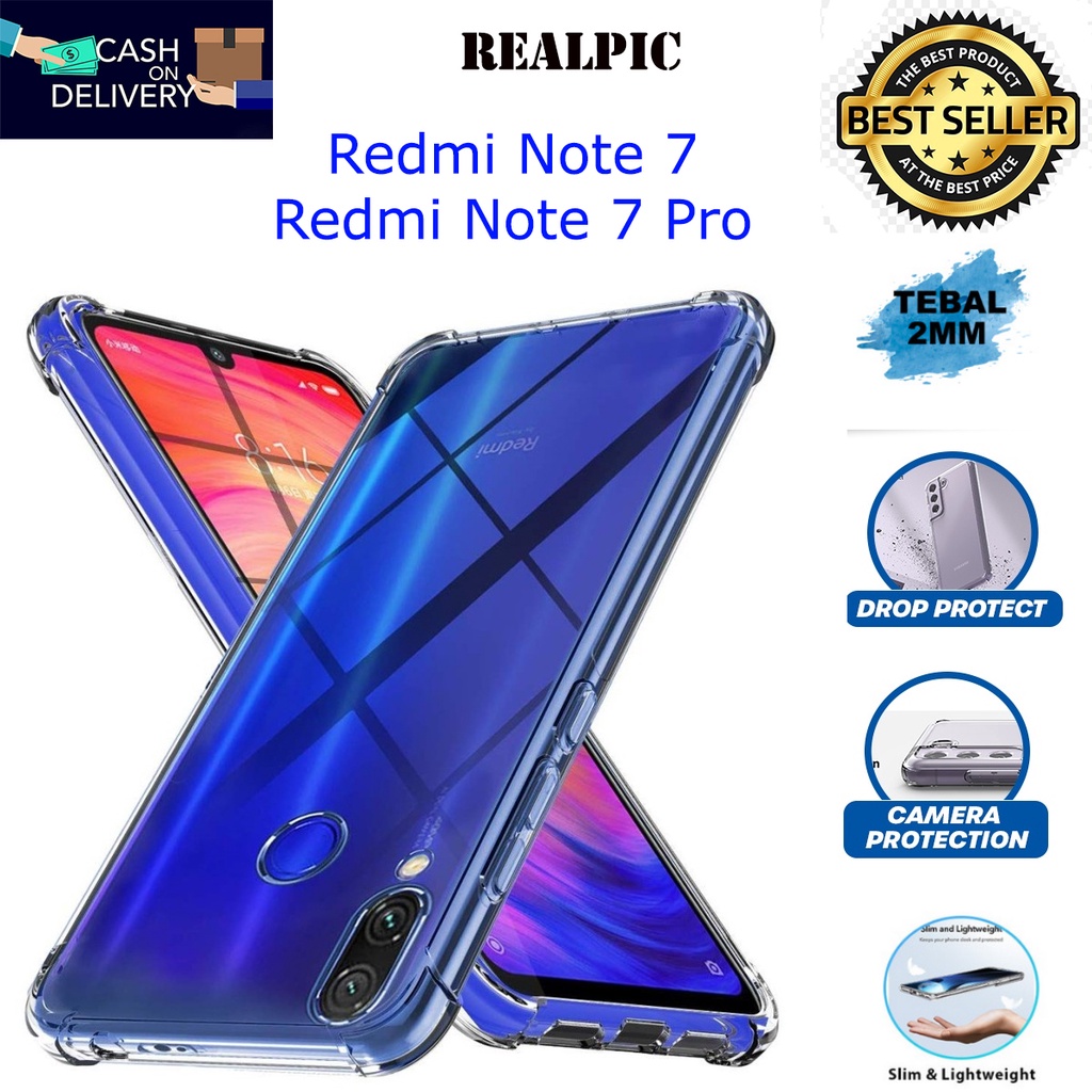 Case Xiaomi Redmi Note 7 / Xiaomi Redmi Note 7 Pro Casing Clear HD KETEBALAN 2MM BENING TRANSPARAN TPU Premium Softcase