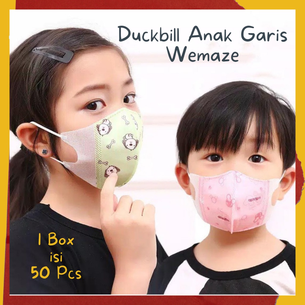 Masker Duckbill Anak Careion Motif / Masker Duckbill Anak 50 Pcs / Masker Ducbill Anak / Duckbill An