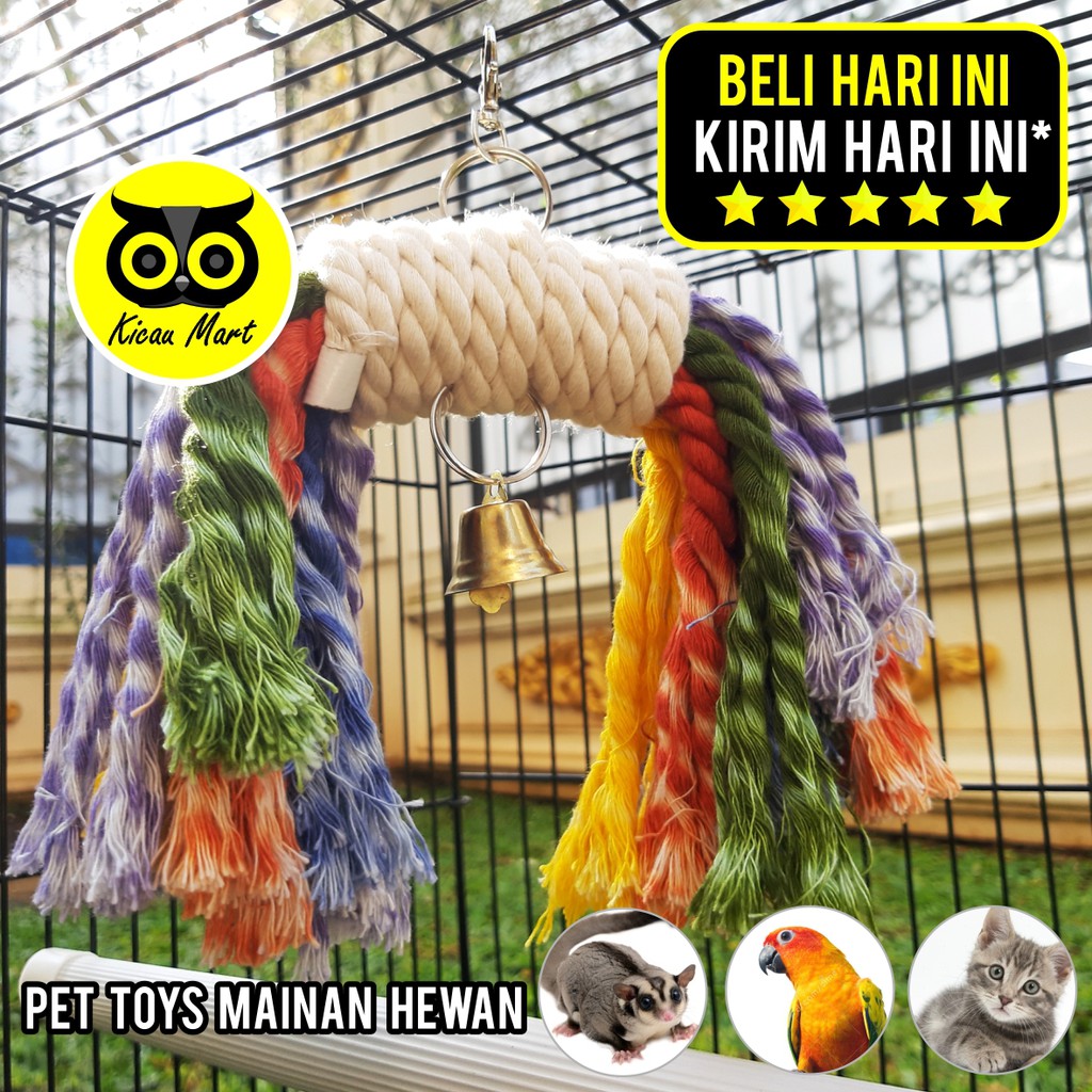 TALI RUMBAI MAINAN BURUNG PARROT PARUH BEGKOK LOVEBIRD KAKATUA MAINAN KUCING SUGAR GLIDER TLKPS