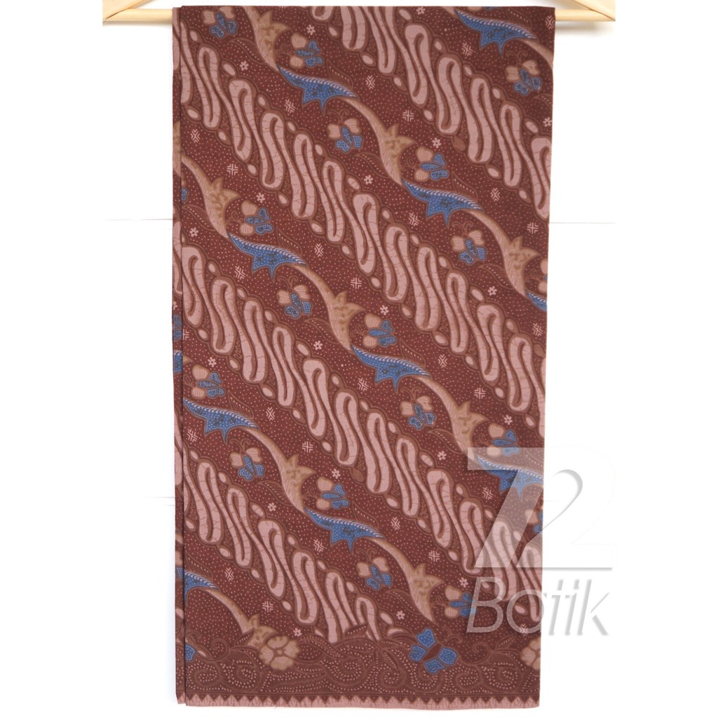 KAIN BATIK KATUN Premium Warna Coklat Chokelat Biru 721264 Cap 72 Jarik Jarit Samping Kebat Panjang Batik Katun Modern Premium Bahan Seragam Batik Pernikahan Kantor Keluarga Murah Kamen Jadi Batik Bali Lembaran