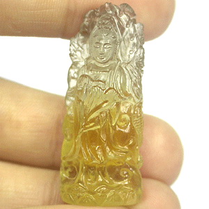 South Sea KuanYin on Phoenix Carved in Natural Citrine 39.20Ct CV092