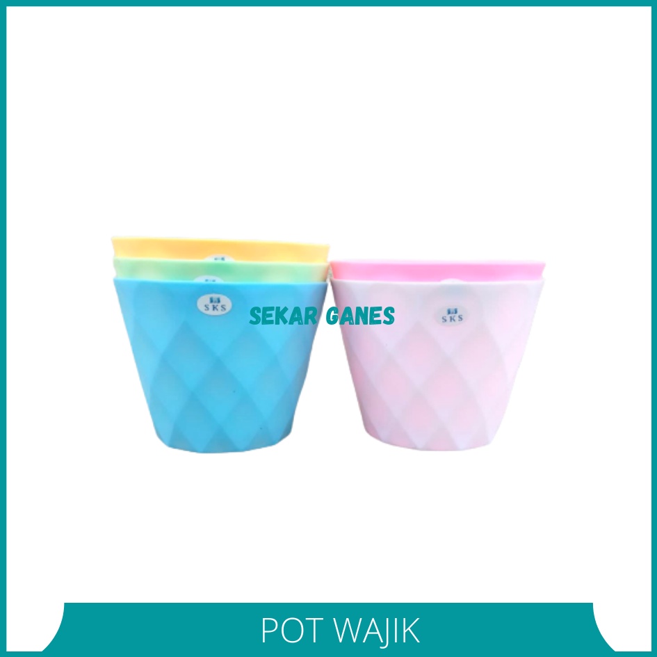 POT WAJIK 20 MADU DIAMOND 20 PUTIH HIJAU PINK ORANGE BIRU - POT TAWON DIAMOND 17,5 CM POT DIAMOND 20