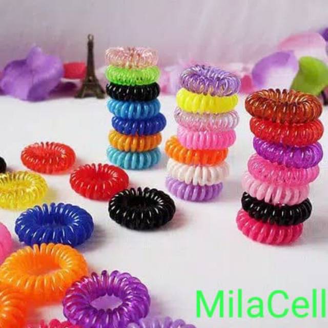 Ikat Rambut Spiral Kunciran Rambut Kabel  order 5 bonus 1