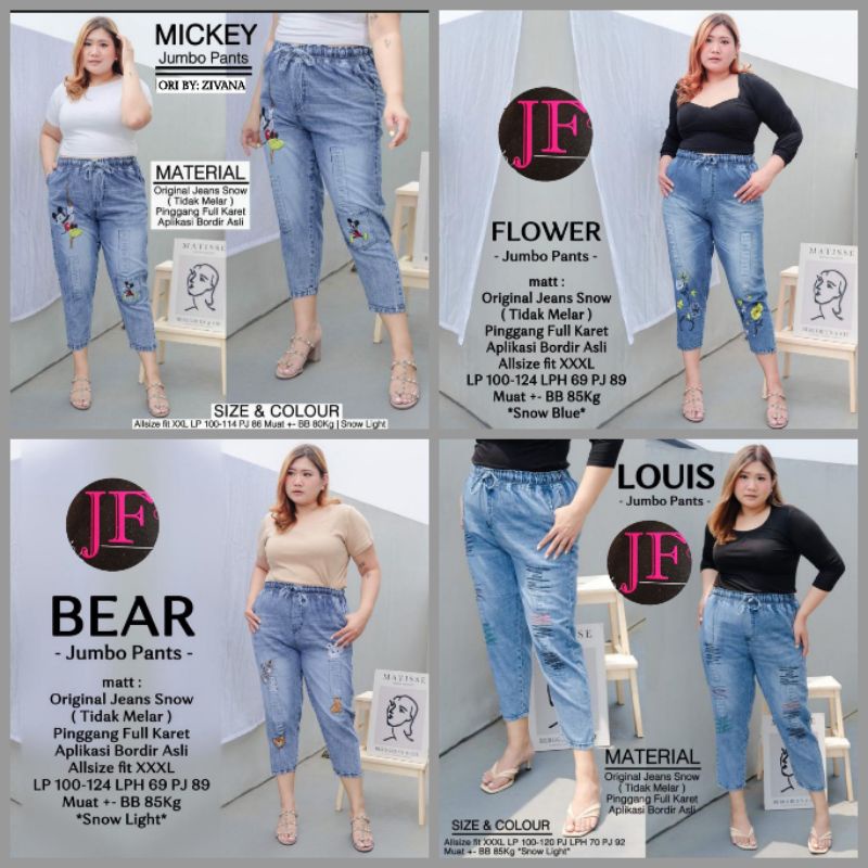 Celana Jeans Bordir (XXL) //JF624