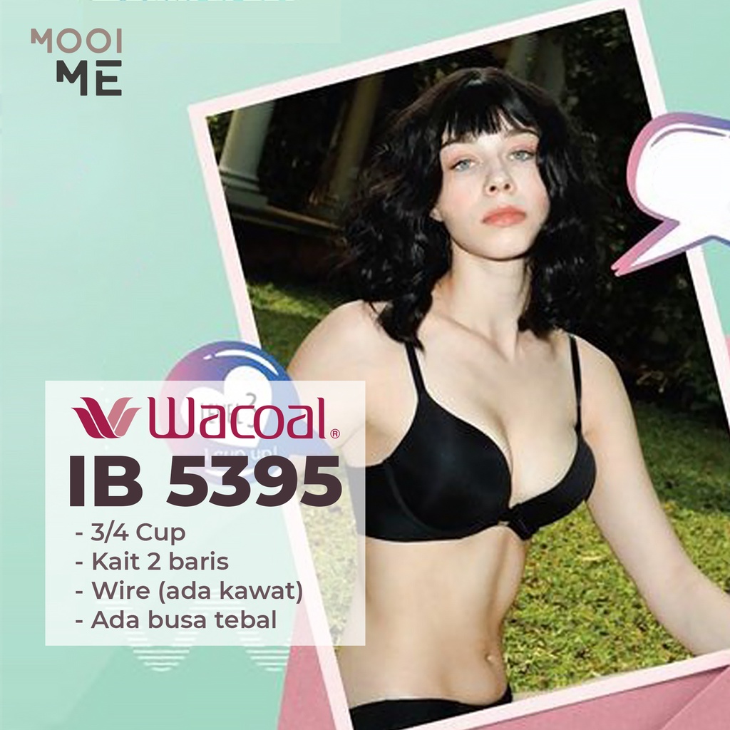 Wacoal Mood IB 5395R1 Bra Push Up 3/4 Cup Wire (Ada Kawat) Busa Tebal Model Polos