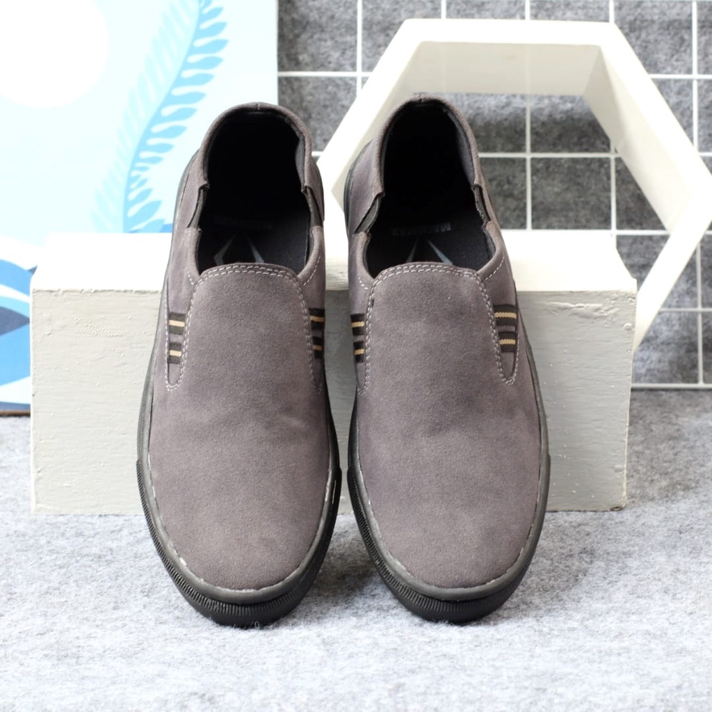 Enoz x Oprah - Sepatu Casual Pria Slip On Slop Kasual Peria Kulit Suede Sintetic Original Handmade