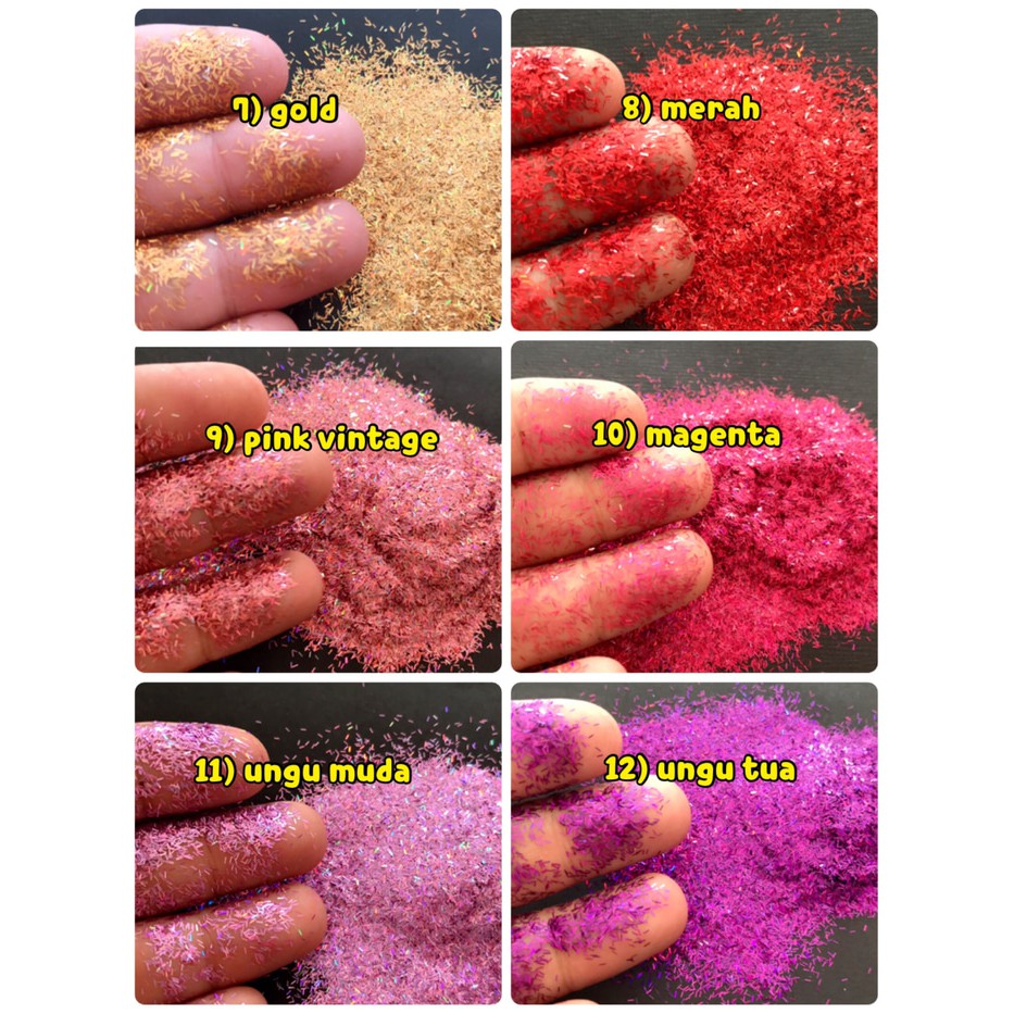 Strip glitter bar glitter garis nail art scrapbooking slime craft clay