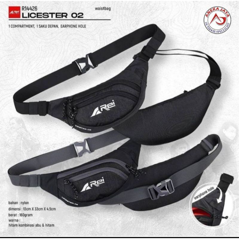 Tas Pinggang Pria LICESTER 02 AREI OUTDOORGEAR - WAIST BAG REI Pria LICESTER 02 - Tas Selempang Pria