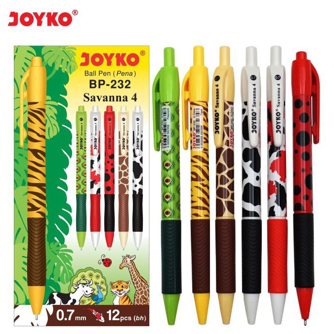 

BISA COD Ball Pen Pulpen Pena Joyko BP-232 Savanna 4 0.7 mm 1 Box 12 Pcs LIMITED EDITION Kode 590