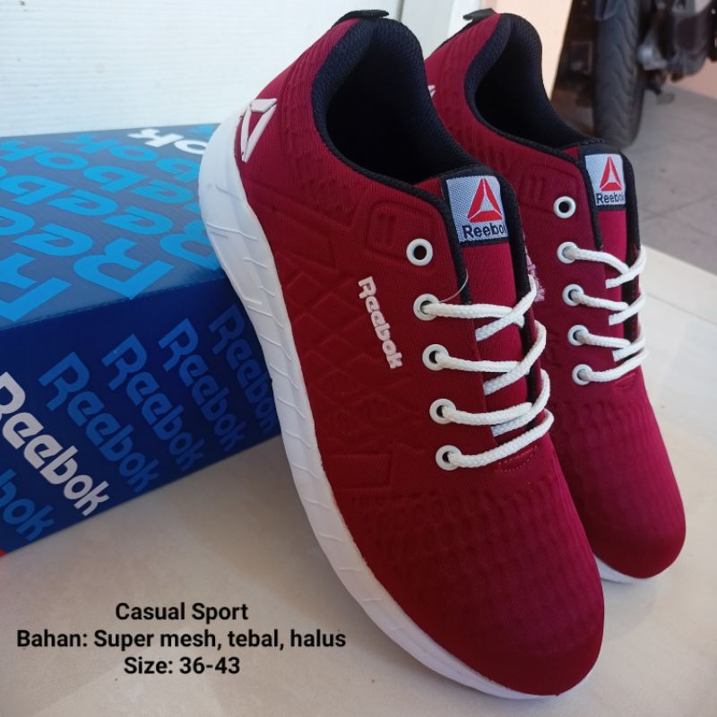 Tanpa Box Sepatu Reebok_Merah Murah Sneakers Running Olahraga Cewek Cowok Merah