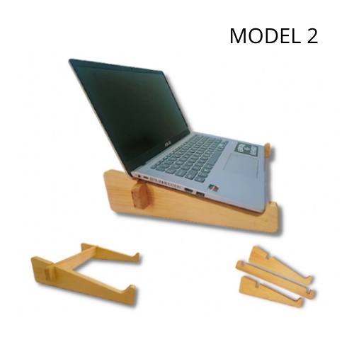 Stand Dudukan Holder Laptop Kayu - Meja Stand Monitor Portable Unik Minimalis Serbaguna termurah