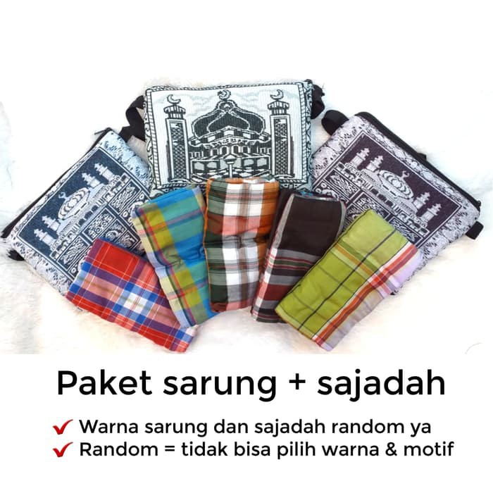 sajadah tas plus sarung standard dewasa/bahan berkualitas dan bisa bayar ditempat/COD