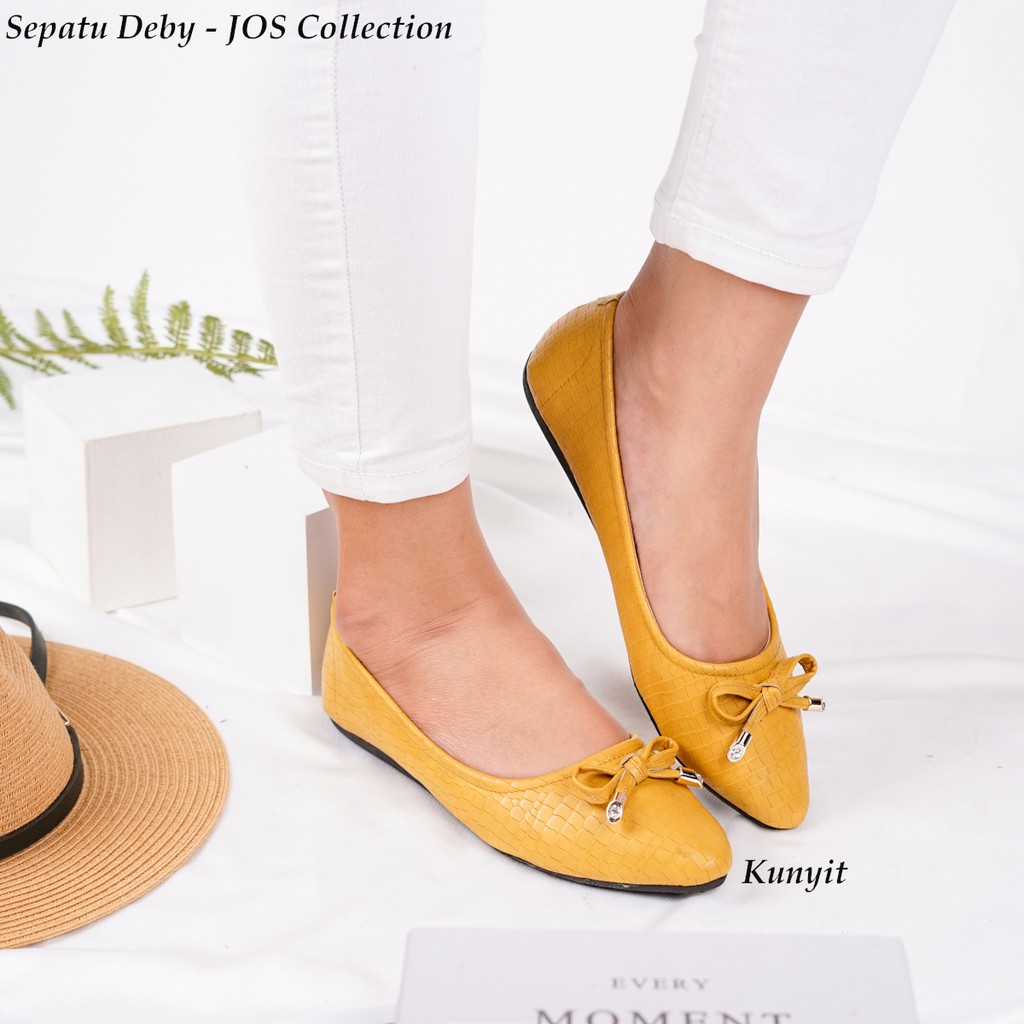 Flat Shoes Wanita - Sepatu Deby Balet Wanita Motif Kulit by JOS Collection