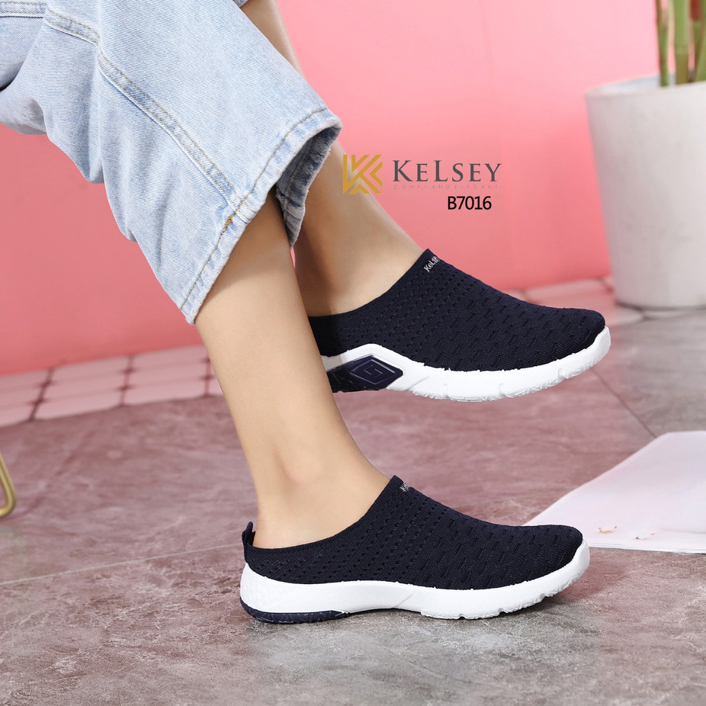 Kelsey Sandals Selop Flyknit Slip On Wanita Kelsey B7016