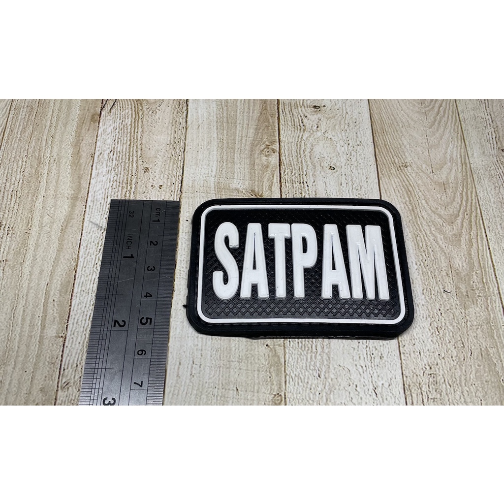 Patch Security (Satpam Tulisan Putih) - Patch Velcro Satpam - Prepetan Satpam Tulisan - Velcro Karet