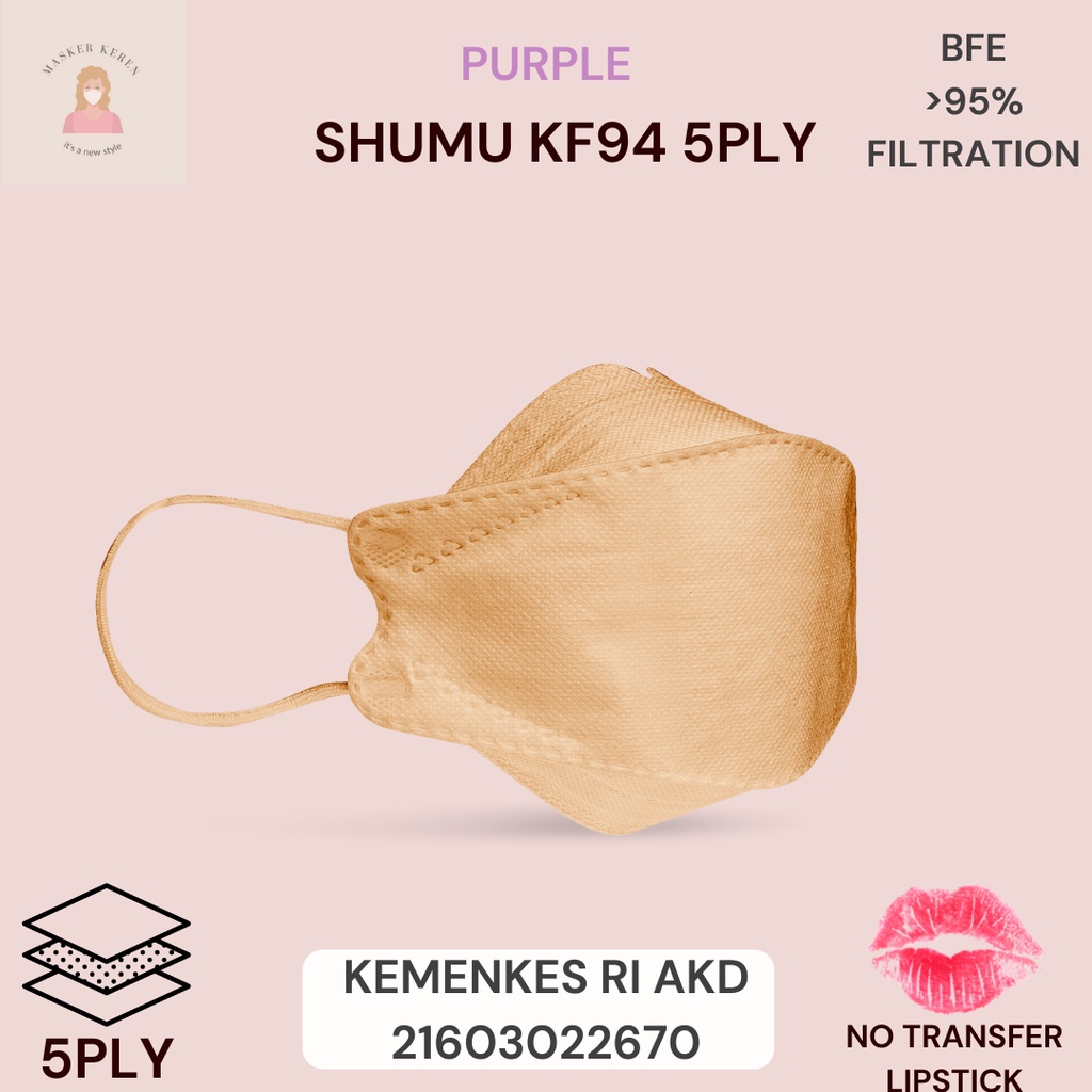 Masker KF94 SHUMU GOLD Masker Anti Lipstick Transfer Murah Original