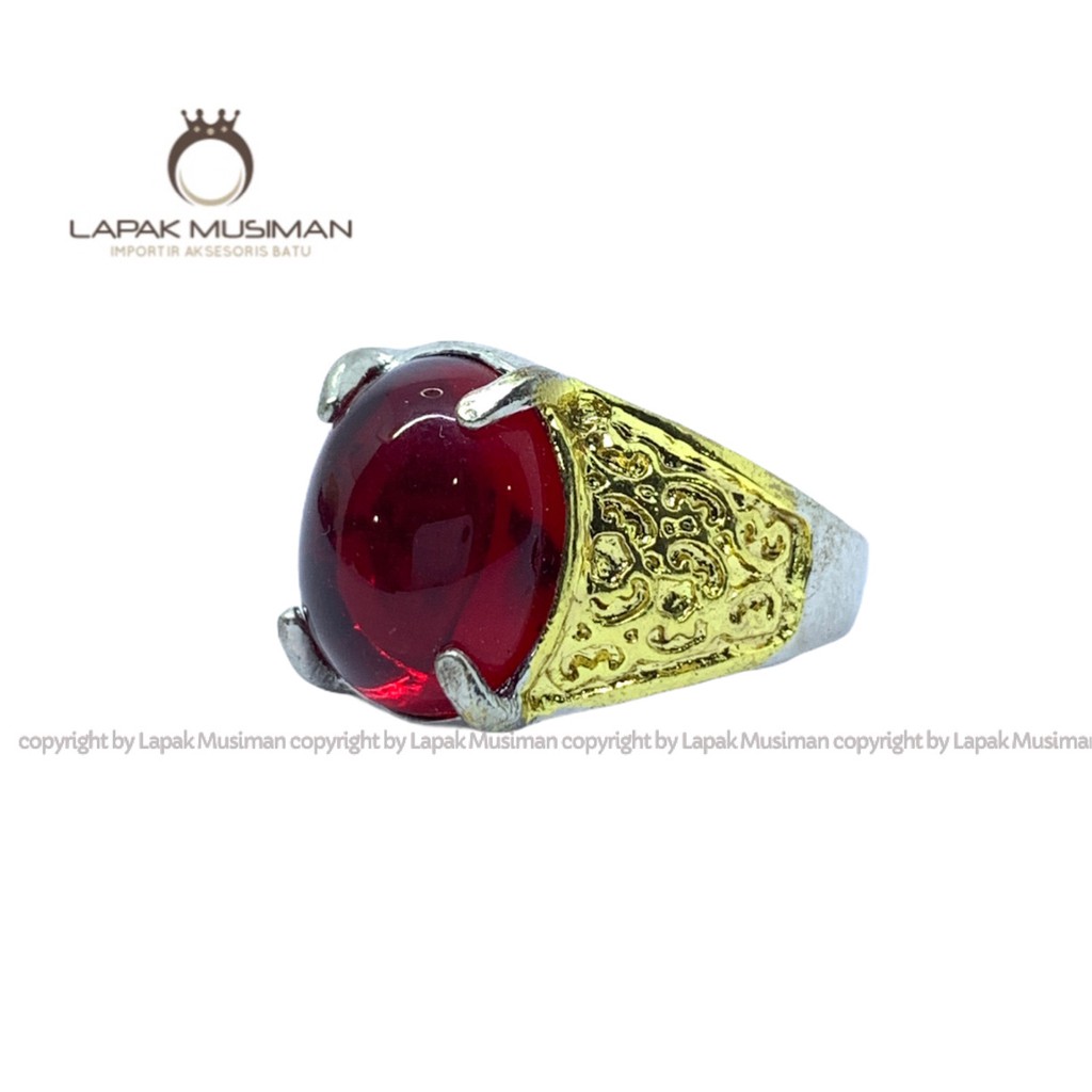 [Bayar di Tempat] Cincin Pria Batu Merah Siam Kode LM 01