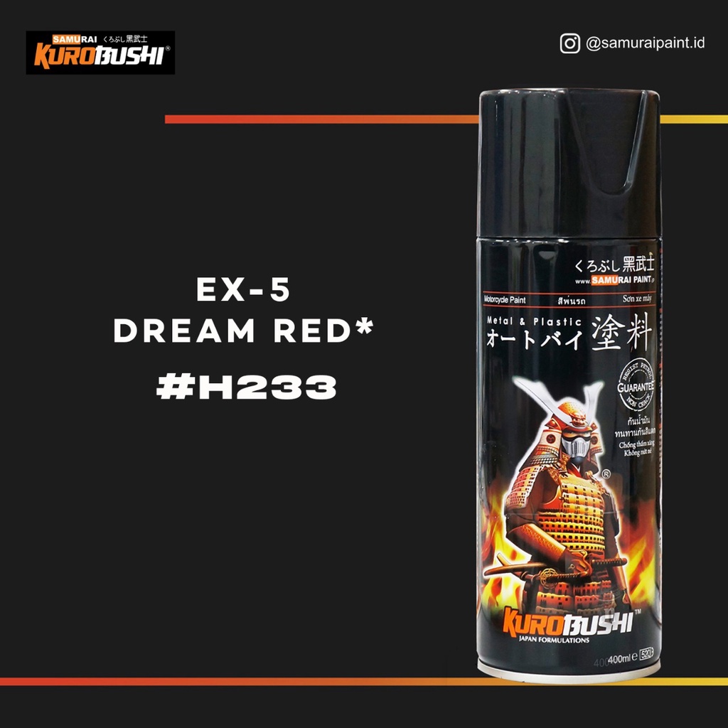 Samuraipaint, EX-5 Dream Red H233 Cat Aerosol Kualitas Kompresor