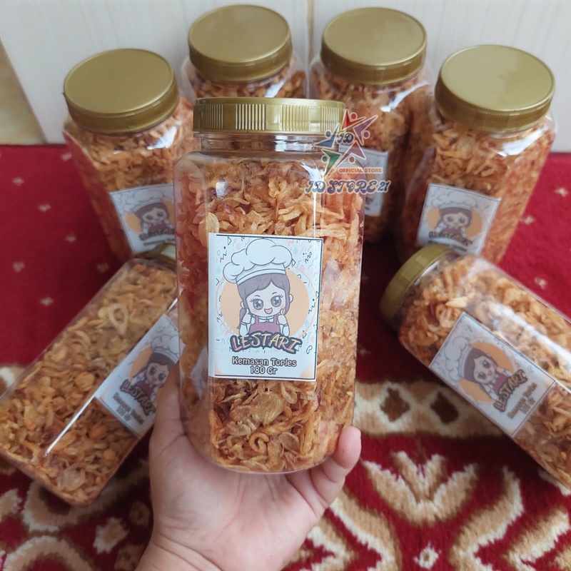 Bawang goreng asli Toples 180 Gr Tanpa Campur Tepung - Lestari HALAL