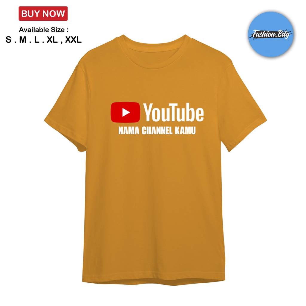 Kaos Baju YOUTUBE Logo Cotton Combed 30s Fashion Bdg