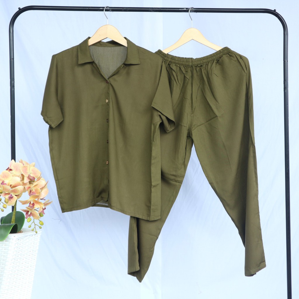 Babydoll Rayon Polos Busui | Baju Tidur | Rayon Polos | Babydoll Rayon | Setelan lengan pendek | Piy