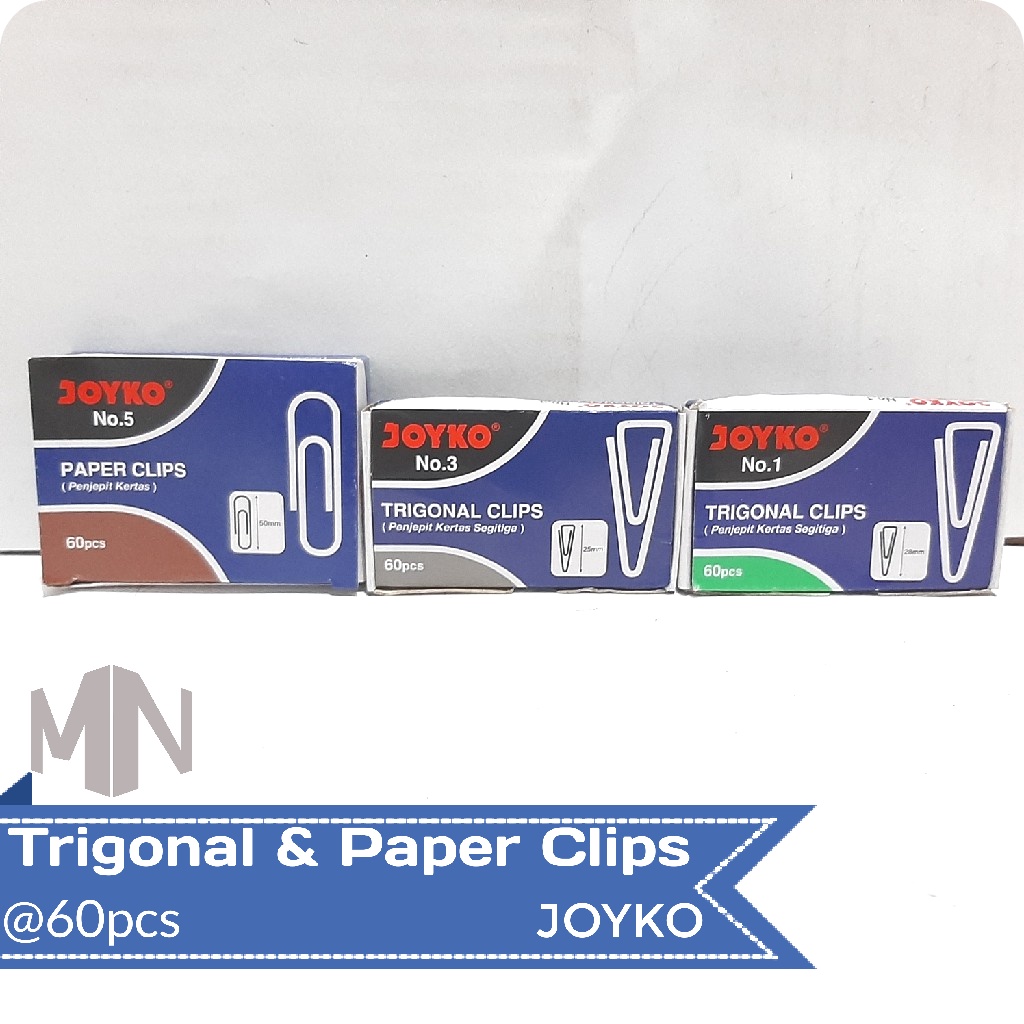 

Trigonal Paper Clips Penjepit Kertas Joyko isi 10