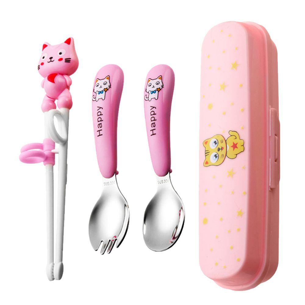 TOP Children Eat Training Chopsticks Cartoon Baby Eating Elbow fork and spoon Chopsticks Trainer