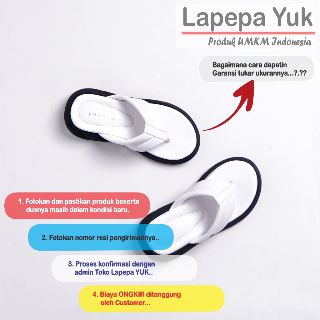 LAPEPA YUK - Sandal Platform Anak Perempuan Usia 2 sampai 10 Tahun ZELDA KIDS  Sendal Anak cewek Wedges Wanita Empuk Model Jepit Japit Warna WHITE Putih Lucu Cantik cewe Slop Usia Umur 3 4 5 6 7 8 9 thn Tahun Premium Ori Original Mall Official Store