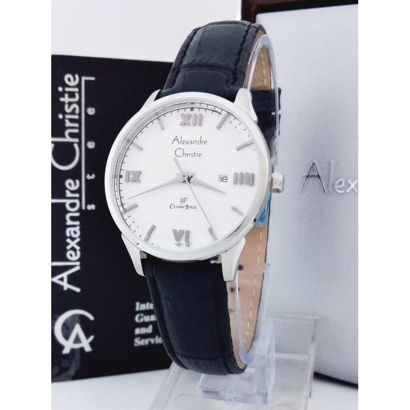 ALEXANDRE CHRISTIE WATCH AC 8457 WANITA SILVER WHITE ORIGINAL