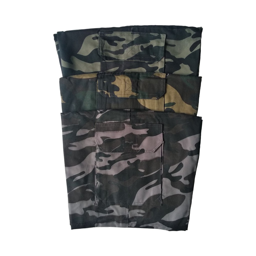 Celana Pendek Kain Motif Doreng Army