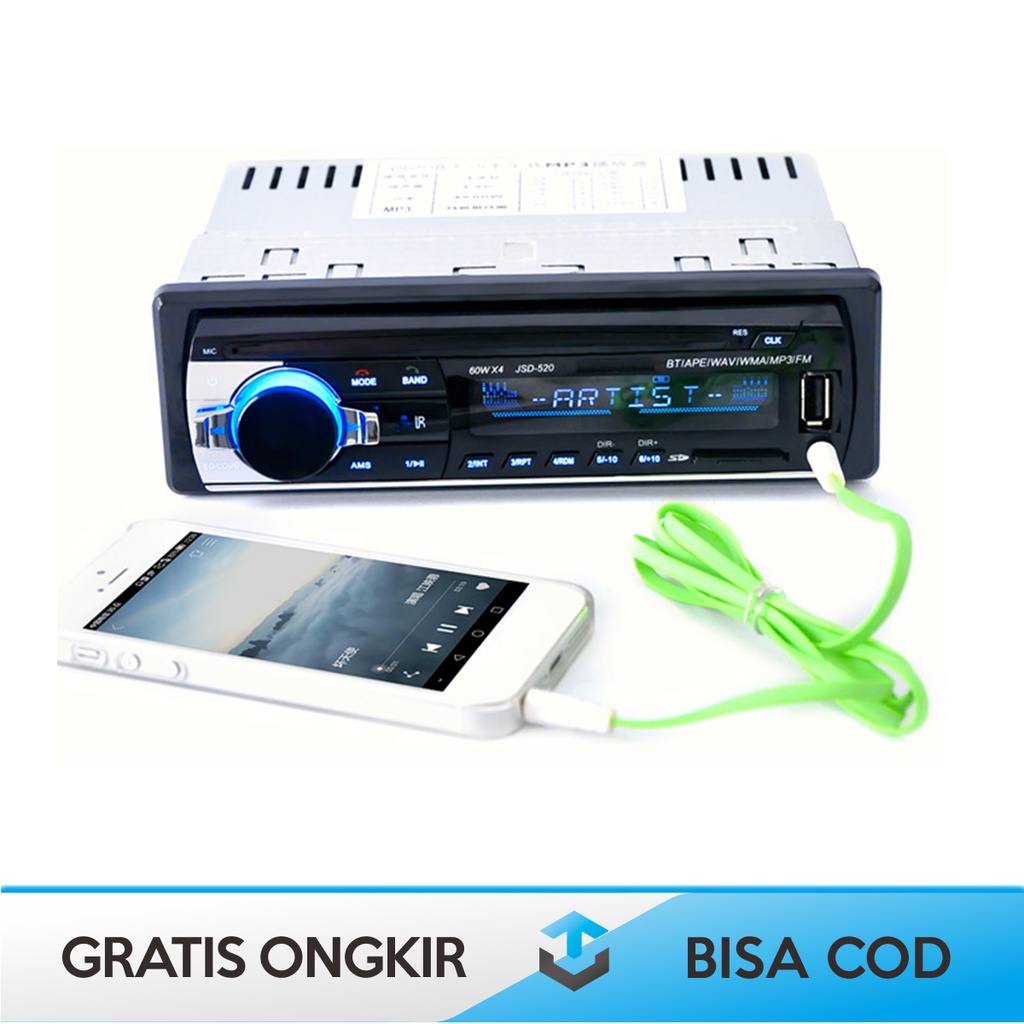 TAPE AUDIO MOBIL BLUETOOTH MULTIFUNGSI TAFFWARE ORIGINAL JSD-520 MURAH